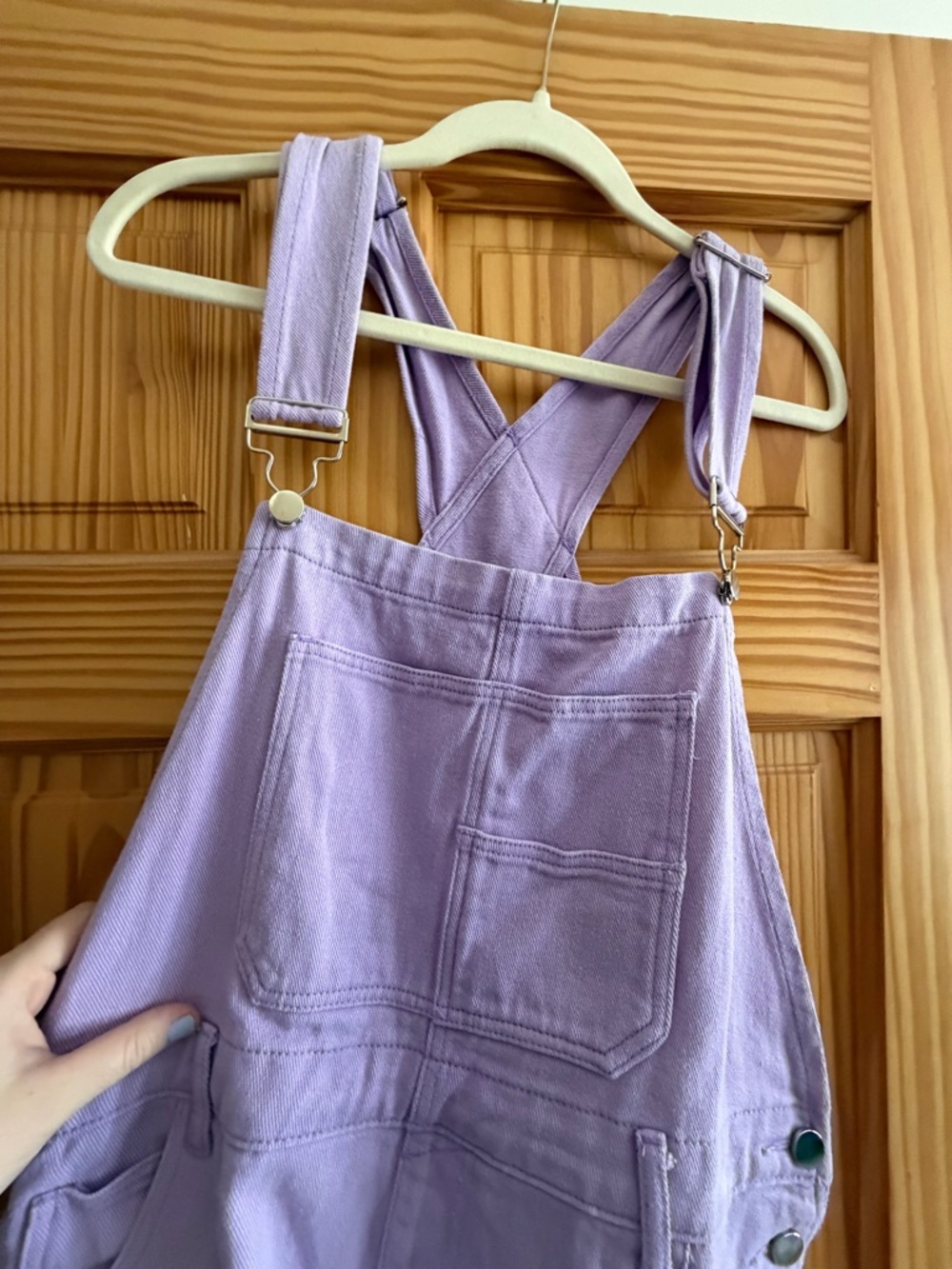 Lavender Overall Shorts- Women's L